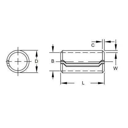 1100369 | DB12-38 --- Pins - 12 mm x 40 mm x 15.09 mm