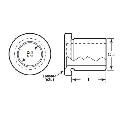 1096585 | BF0064-0111-0127-DP --- Drill Bushings - 11.113 mm x 6.35 mm x 12.7 mm