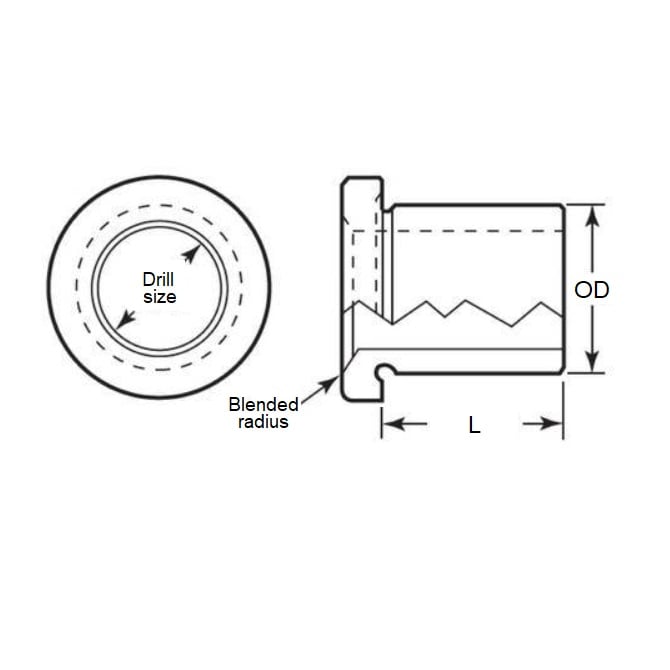 1102191 | BF0079-0127-0095-DP --- Drill Bushings - 12.7 mm x 7.938 mm x 9.525 mm