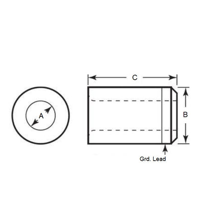 1100212 | BP0064-0103-0127-DT (Each) --- Drill Bushings - 10.319x6.35x12.7 mm Plain - Carbon Steel Bushing
