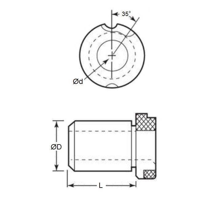 Boccola per trapano 19,05 x 11,113 x 19,05 mm - Testa slip-fit ​​- MBA (confezione da 1)