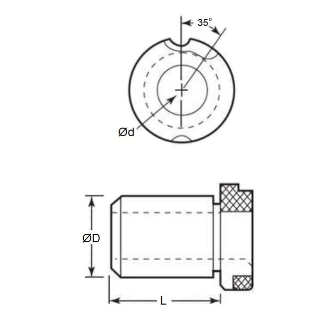 Boccola per trapano 19,05 x 11,113 x 12,7 mm - Testa slip-fit ​​- MBA (confezione da 1)