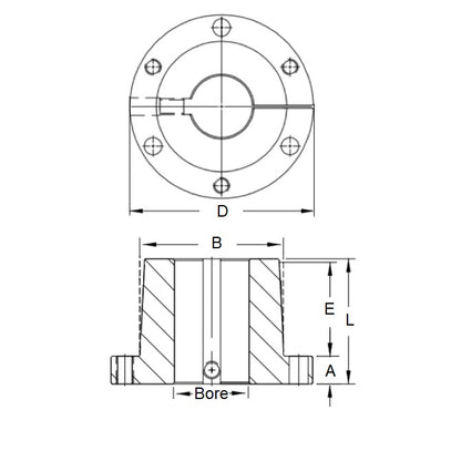 Boccola QD 25,4 mm - Acciaio stile L - MBA (confezione da 2)