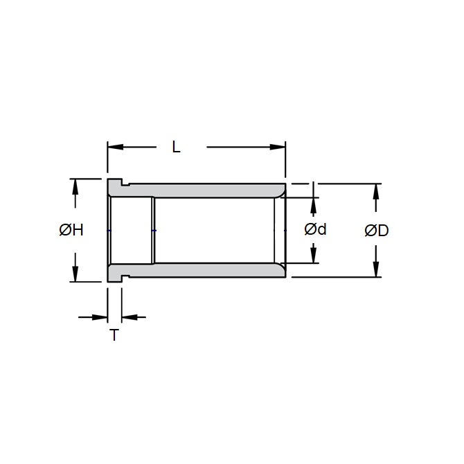 1152620 | PCS-BU-503RS (Each) --- Shoulder Bushings - 38.1x50.8x60.325 mm - Hardened Steel Bushing