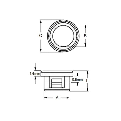 Douille à pression 15,9 x 18,6 x 10,3 mm - - Plastique fermé - MBA (1 paquet de 5 par carte)