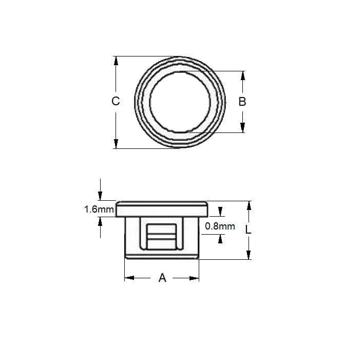 Douille à pression 19 x 21,5 x 10,3 mm - - Plastique fermé - MBA (5 paquets de 3 par carte)