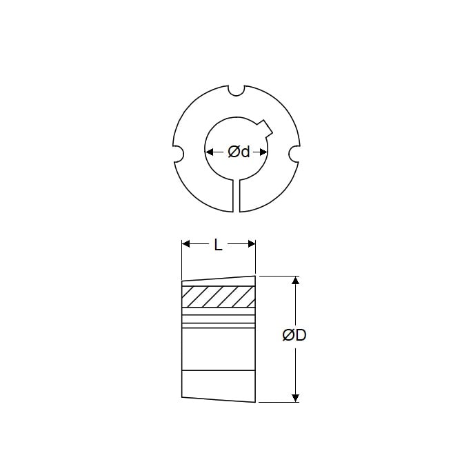 Douille Taperlock 15 x 38 x 22,2 mm - - 1108 - MBA (Pack de 1)