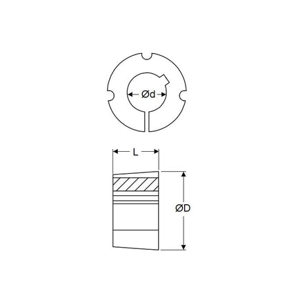 Douille Taperlock 15 x 38 x 22,2 mm - - 1108 - MBA (Pack de 1)