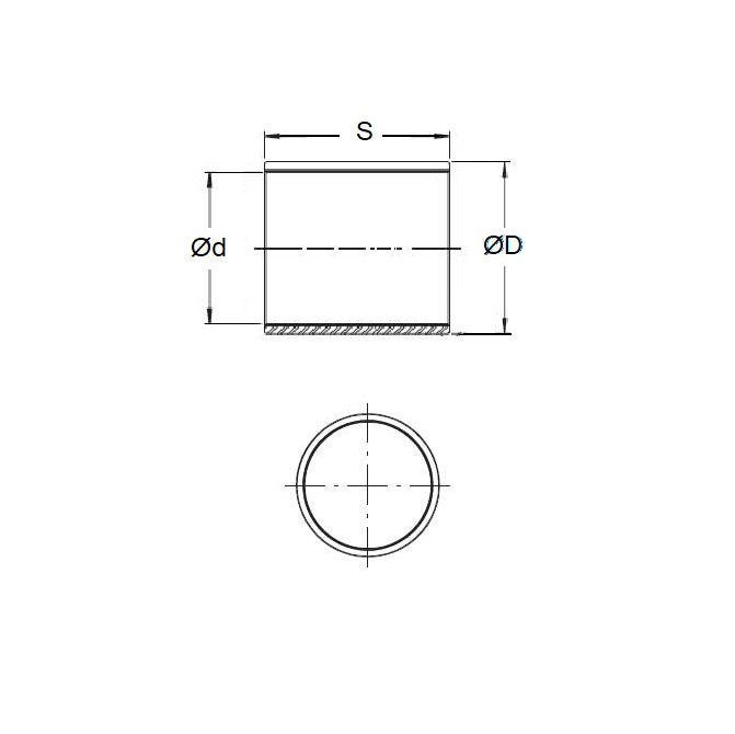 1072801 | BP0064-0095-0095-PEX --- Unflanged Bushes - 6.35 mm x 9.525 mm x 9.525 mm