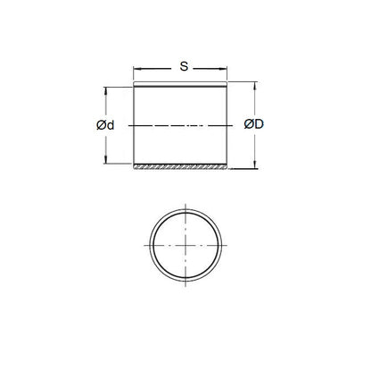 1072805 | BP0064-0095-0095-PEX --- Unflanged Bushes - 6.35 mm x 9.525 mm x 9.525 mm