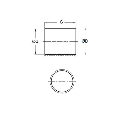 Boccola 1.191 x 4.763 x 2.779 mm Bronzo SAE841 Sinterizzato - DI stretto - DE sciolto - MBA (confezione da 1)