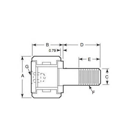 1103595 | NCF5RS --- Bronze Bushing Self Lubricating Cam Followers - 12.7 mm x 25.4 mm 10-32 UNF (4.76mm)