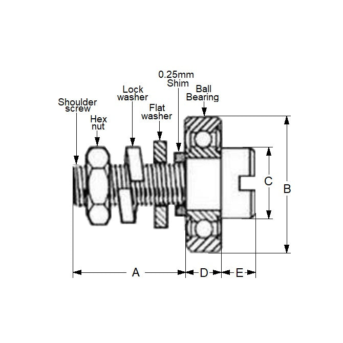 1129674 | CF-2223-0714-2580-440 (2 Pcs) --- Miniature Cam Followers - 22.23 mm x 25.8 mm x 17.07 mm