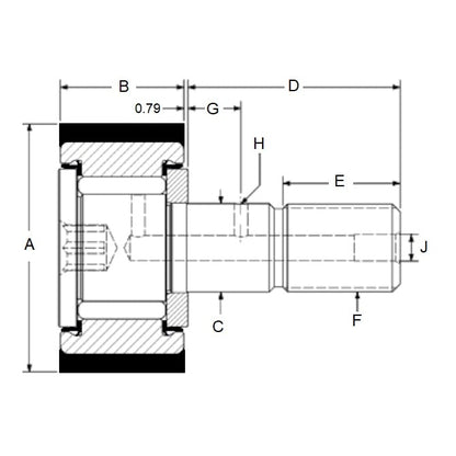 1157434 | CCF-1200RS --- Roller Cam Followers - 44.45 mm x 60.325 mm 5/8-18 x 19.05