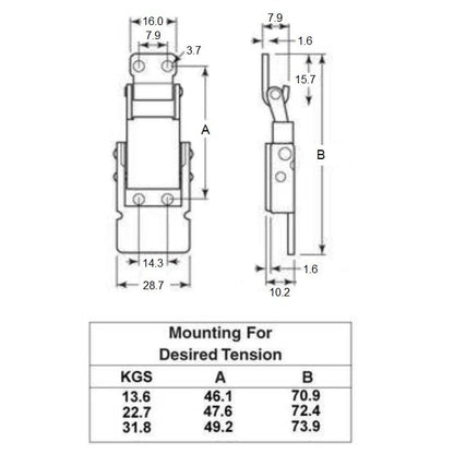 Loquet à ressort de compression cadenassable - Inox 304 - - - - MBA (Pack de 1)