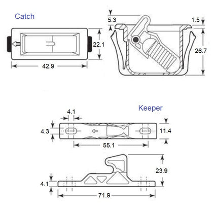 1057436 | SC-4350RS (10 Pcs) --- Catches - 4.46 x 2.896 x 5.309