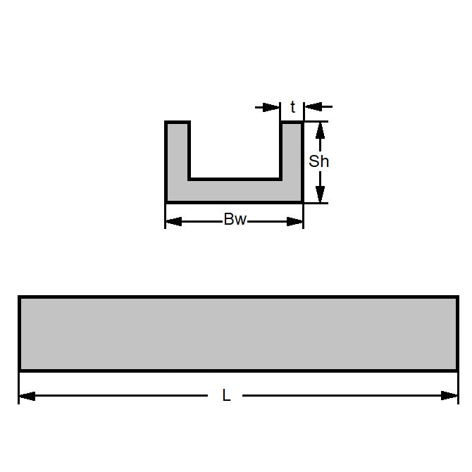 1049056 | CH-0032-0016-0300-B (5 Pcs) --- Brass Channel - 3.175 mm x 1.588 mm x 300 mm