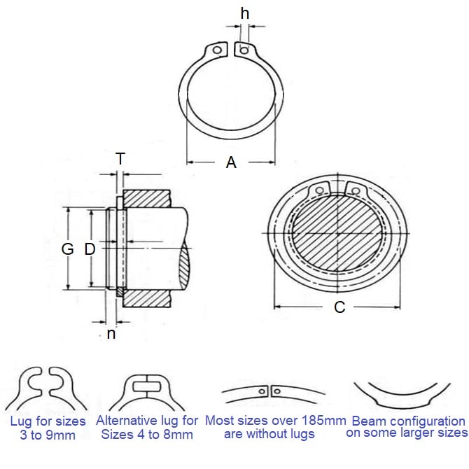 1085299 | CCE-00874-CZY (500 Pcs) --- Circlips - 8.74 mm x 0.64 mm x 8.2 mm