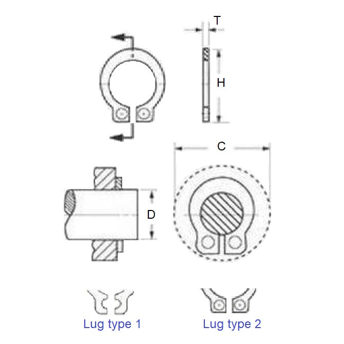 1090705 | CNG-01000-C (250 Pcs) --- External Retaining Rings - 10 mm x 1.2 mm -