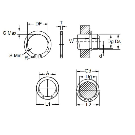 1140055 | CCE-02858-C-V (50 Pcs) --- Circlips - 28.58 mm x 1.27 mm x 26.9 mm