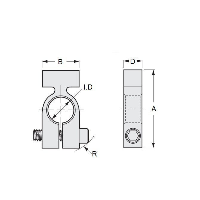 1071739 | CGS-0635-R2C-3 (Each) --- Gear Clamps - 6.35x12.7x6.35 mm Split - Stainless Steel 303/304 Similar to A2, 18-8 HRB80 Clamp
