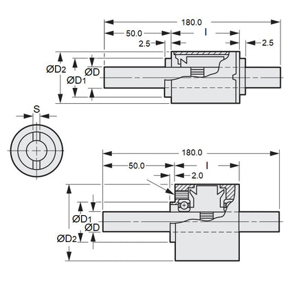 1227521 | CMP-IS8-0320-180-4061 (Each) --- Slip Magnetic Particle Clutches - 3071 to 4061 g.cm 8x180 mm No Power Integral Shaft