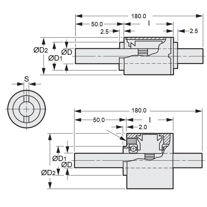 1225151 | CMP-IS8-0200-180-1010 (Each) --- Slip Magnetic Particle Clutches - 714 to 1010 g.cm 8x180 mm No Power Integral Shaft