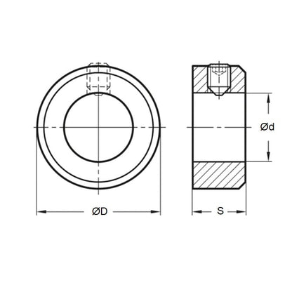 Collare per albero 30.163 x 44.45 x 15.9 mm - Vite di fissaggio in un unico pezzo in acciaio inossidabile 304 - Foro rotondo - MBA (confezione da 1)