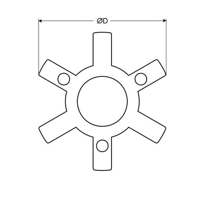 Inserts d'accouplement 63,5 x 136,65 mm - Polyuréthane à trois mâchoires - MBA (Pack de 1)