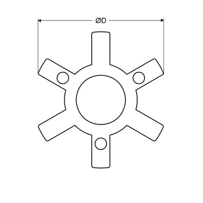 1144574 | CP-318-HUB-J-3J-59 --- Three Jaw Type Couplings - Insert Only x  Match with Hub x 31.75