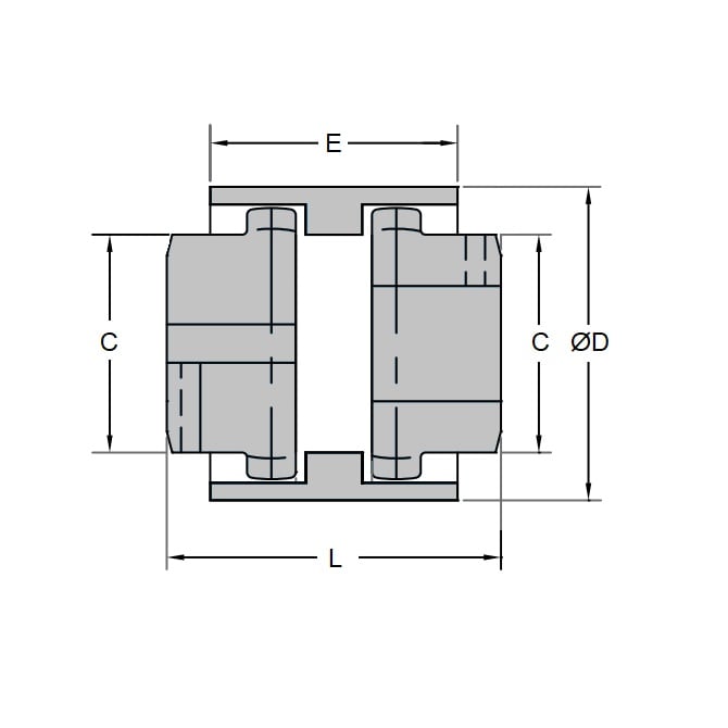 1229889 | CP-000-HUB-G-CT-48 --- Couplings - Unbored x  Unbored x 48.3 mm