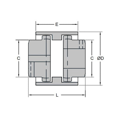 1111418 | CP-159-HUB-G-CT-52 --- Crowned Tooth Gear Couplings - 15.875 mm x 15.875 mm x 52.1 mm