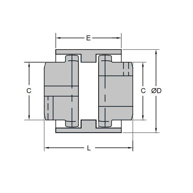 1234980 | CP-SLV-G-CT-83 (Each) --- Crowned Tooth Gear Couplings - N Match OD with Hub 82.6 mm Sleeves - Nylon Polyamide 6/6 Coupling