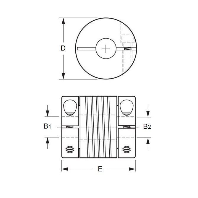 Accouplement hélicoïdal 6 x 10 x 25 x 27 x 30 mm - - MBA (Pack de 5)