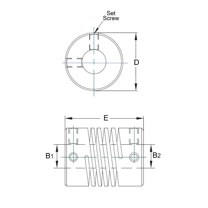 1042831 | CP-030-030-15-020-H-PA (Each) --- Helical Couplings - 3x3x15 mm Standard - Aluminium 7075-T6 Coupling