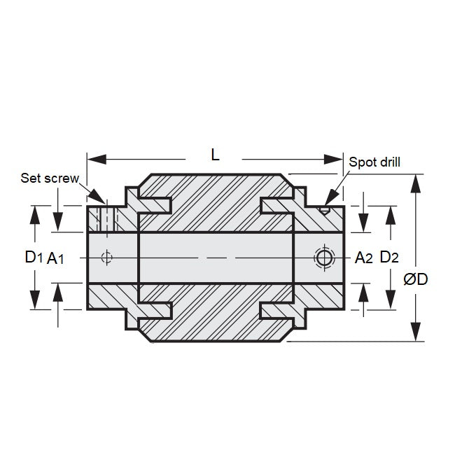 1051994 | CP-040-060-21-035-NF-S3C (Each) --- Neo Flex Couplings - 4x6x20.6 mm - Stainless Steel 303 and Neoprene Coupling