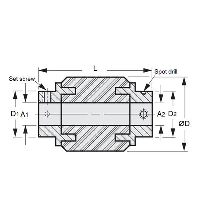 1051994 | CP-040-060-21-035-NF-S3C (Each) --- Neo Flex Couplings - 4x6x20.6 mm - Stainless Steel 303 and Neoprene Coupling