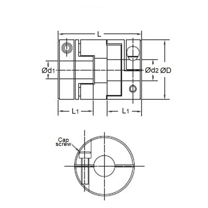 Giunto Oldham da 15 mm con mozzo singolo con foro da 3 mm – Alluminio – MBA (confezione da 5)