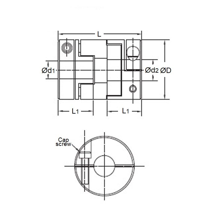 1056420 | CP-040-HUB-J-OC-19 (2 Pcs) --- Couplings - 4 mm x  - x 19.05 mm