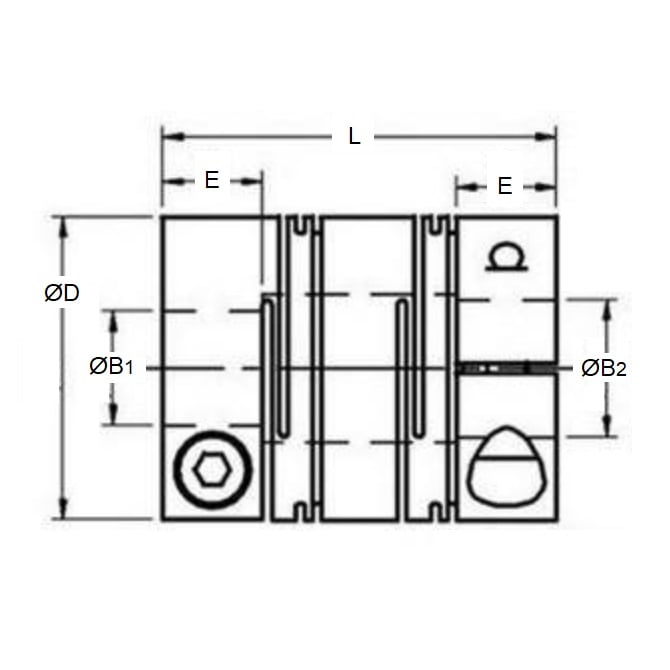 Giunto Reli-a-flex 5 x 6,35 x 18 x 23,5 mm - Tipo a fessura - Stile morsetto Reli-A-Flex - MBA (confezione da 1)