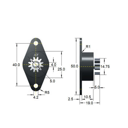 1061679 | DR-0050-B --- Dampers - 5.0 (+/- 1.0) x  Bi-directional x 50 RPM