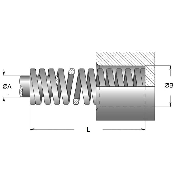 Ressort de filière 12,7 x 7,144 x 38,1 mm - Acier à ressort - Or - Heavy Duty - MBA (Pack de 1)