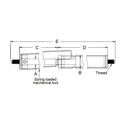 1204065 | GAS44RS (Each) --- Econoloc Gas Springs - 150.1x363.98 mm - 66.22 KG - Steel Gas Spring