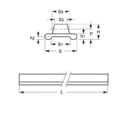1039151 | GR-M2F-2000-A (Each) --- Rack Gears - Module 2 - 2000x15 mm Imperial