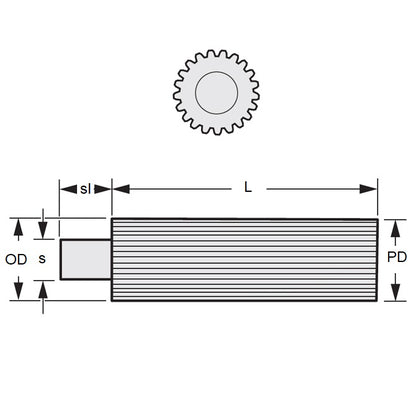 1098430 | G013L-12-D24-0076-C --- Spur Gears - 12 x 12.7 mm x 76.2 mm