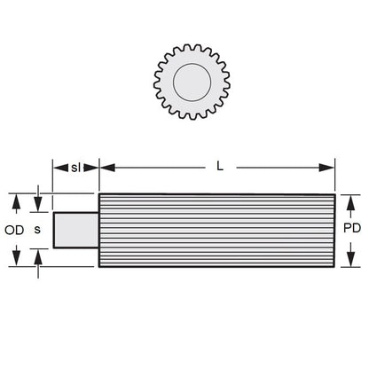 1098429 | G013L-12-D24-0076-C --- Gears - 12 Teeth x 12.7 mm x 76.2 mm