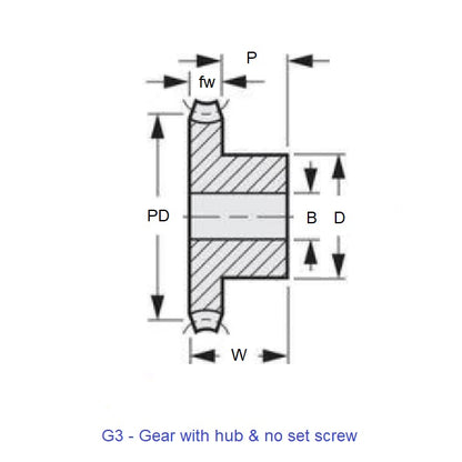 1034898 | WG1R-100-050-080-ACE (Each) --- Worm Gears - Pitch Module 1.0 - 50 tooth - 3 Deg 35 Min Module 1.0 - Polyacetal White Gear