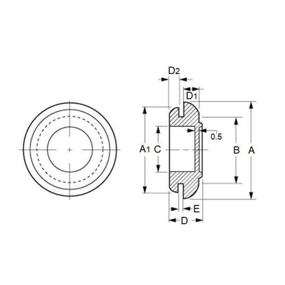 1134862 | GC-251-189-299-R15 (3 Pcs) --- Grommets - 25.1 mm x 18.9 mm x 29.9 mm