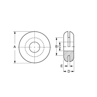 1080806 | GO-080-048-110-R16 (10 Pcs) --- Grommets - 8 mm x 4.8 mm x 11 mm