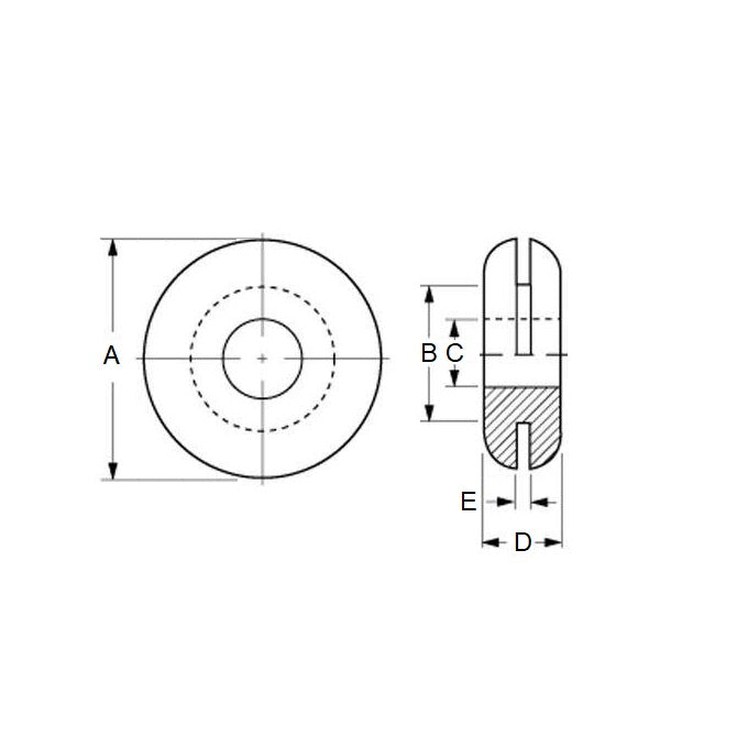 1080807 | GO-080-048-110-R16 (10 Pcs) --- Natural Rubber Grommets - 8 mm x 4.8 mm x 11 mm